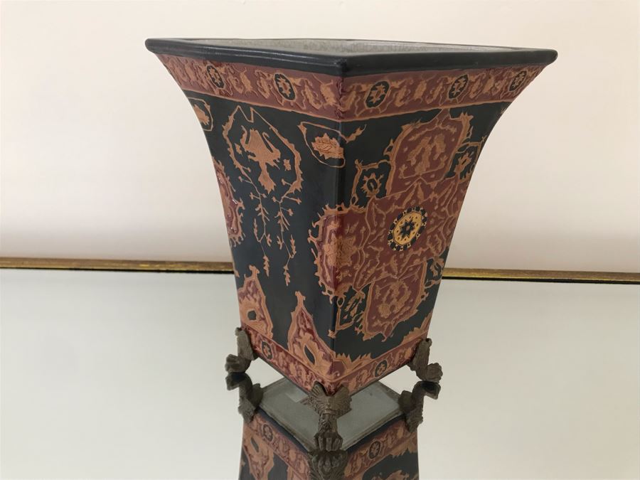 Asian Ceramic Footed Vase 11H [Photo 7]