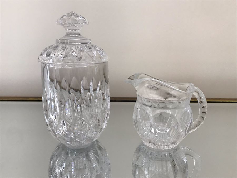 Crystal Creamer 3H And Lidded Jar 6H [Photo 3]