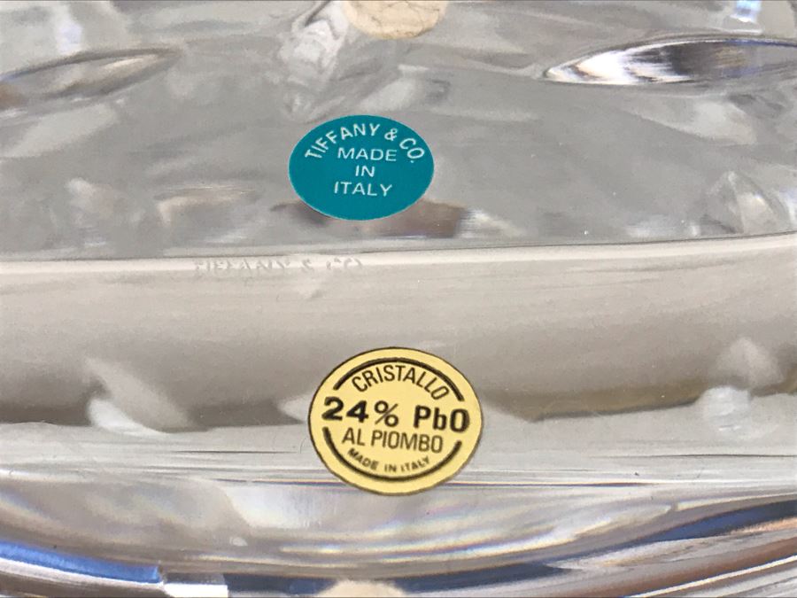 Tiffany & Co Large Heavy Crystal Vase Made In Italy 8W X 11H [Photo 3]