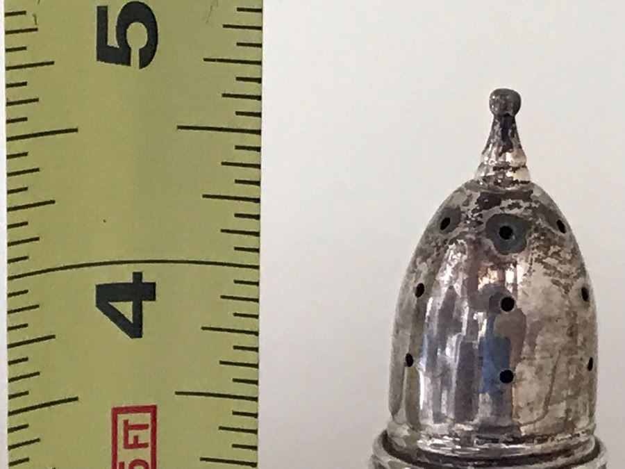 Sterling Silver Salt And Pepper Shakers 4.5H [Photo 5]