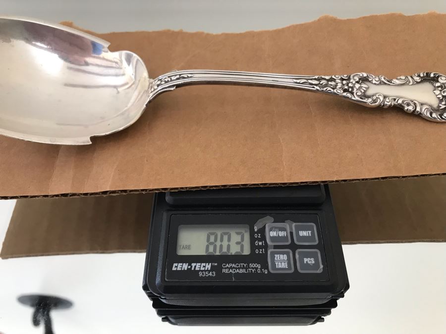 Large Sterling Silver Serving Spoon 80.3g [Photo 8]