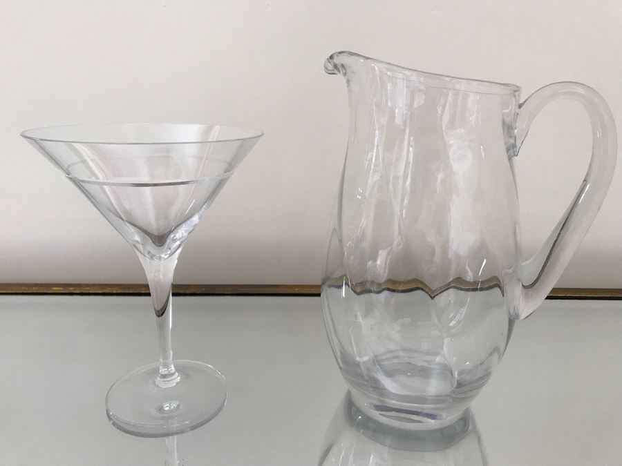 Glass Pitcher 9H And Martini Glass 7H