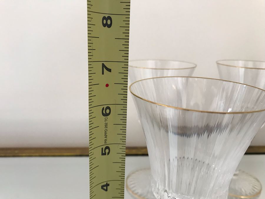 (8) Saint Louis Crystal Gold Rim Apollo Wine Glasses 6.25H Made In France (Oldest Glass Maker In France) (Retails $2,100) [Photo 9]