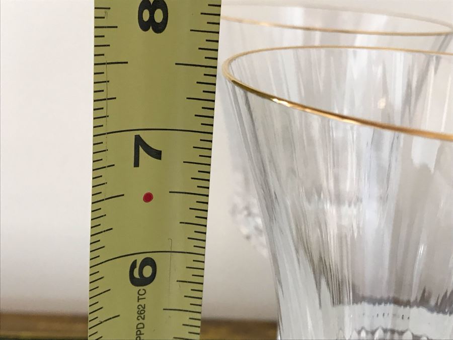 (8) Saint Louis Crystal Gold Rim Apollo Water Goblet Glasses 7.5H Made In France (Oldest Glass Maker In France) (Retails $2,400) [Photo 11]
