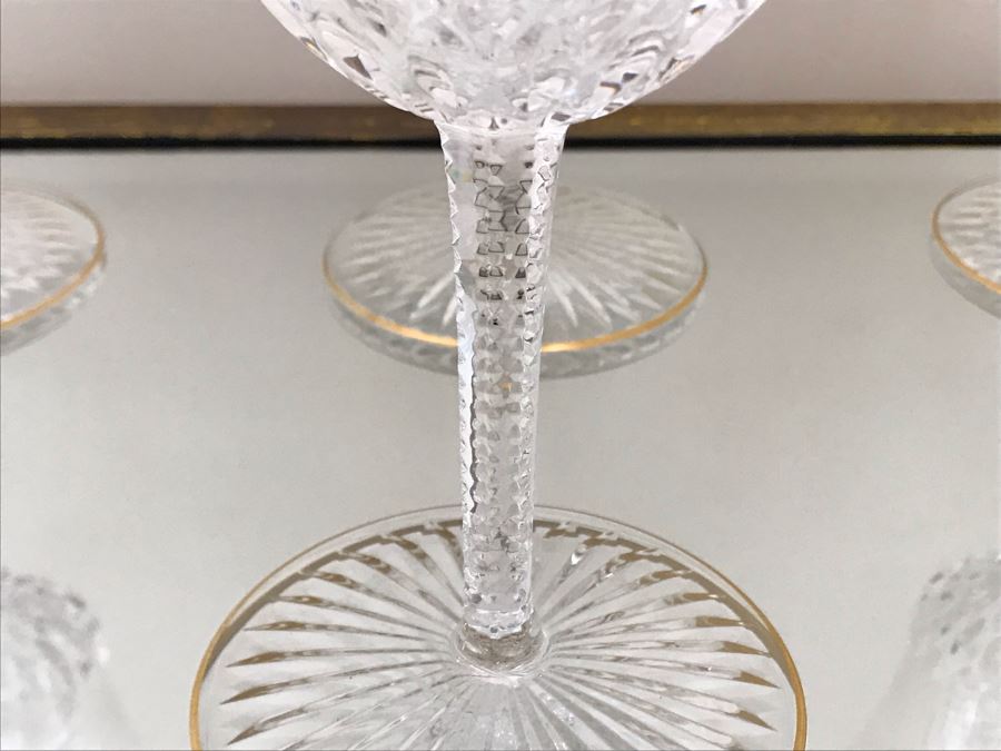 (8) Saint Louis Crystal Gold Rim Apollo Water Goblet Glasses 7.5H Made In France (Oldest Glass Maker In France) (Retails $2,400) [Photo 9]