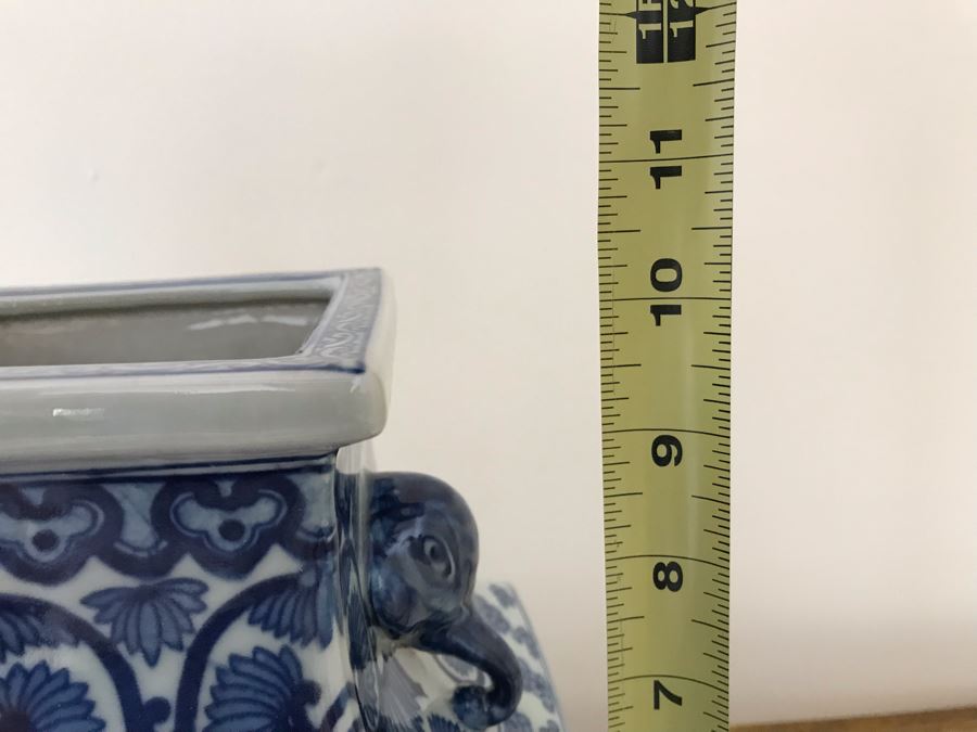 Blue & White Chinoiserie Porcelain Vase By Ballard Designs 10H [Photo 8]