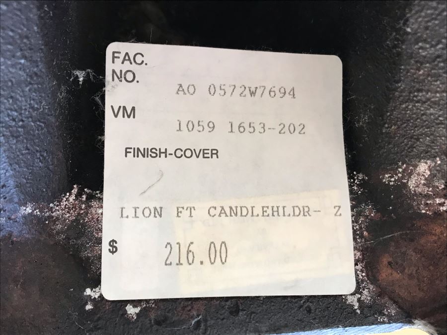 Pair Of Large Bronze Lion Footed Candle Holders By Maitland-Smith 21H (Retails $430) [Photo 10]