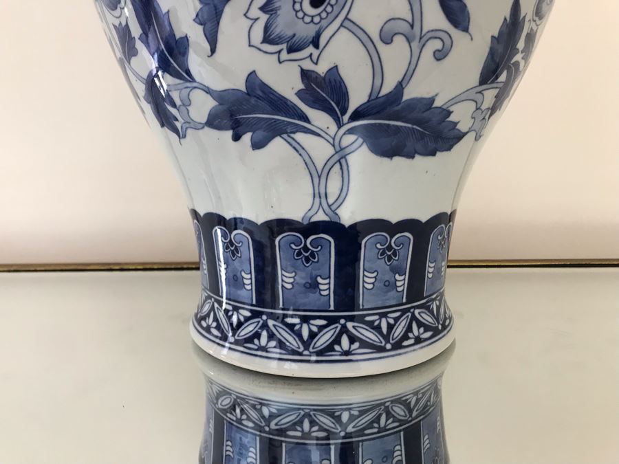Large Blue & White Chinoiserie Porcelain Ginger Jar By Ballard Designs 19H [Photo 4]