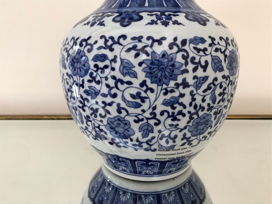 Blue & White Chinoiserie Porcelain Vase By Ballard Designs 12H [Photo 4]