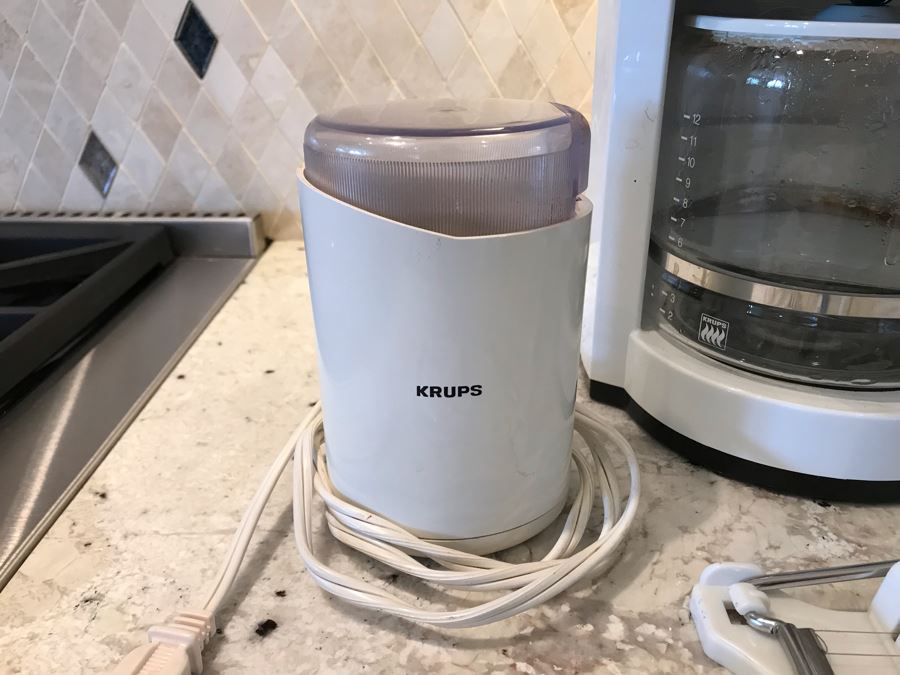 Kitchen Lot With Krups Coffee Maker, Krups Grinder, Pitcher And Slicers [Photo 9]