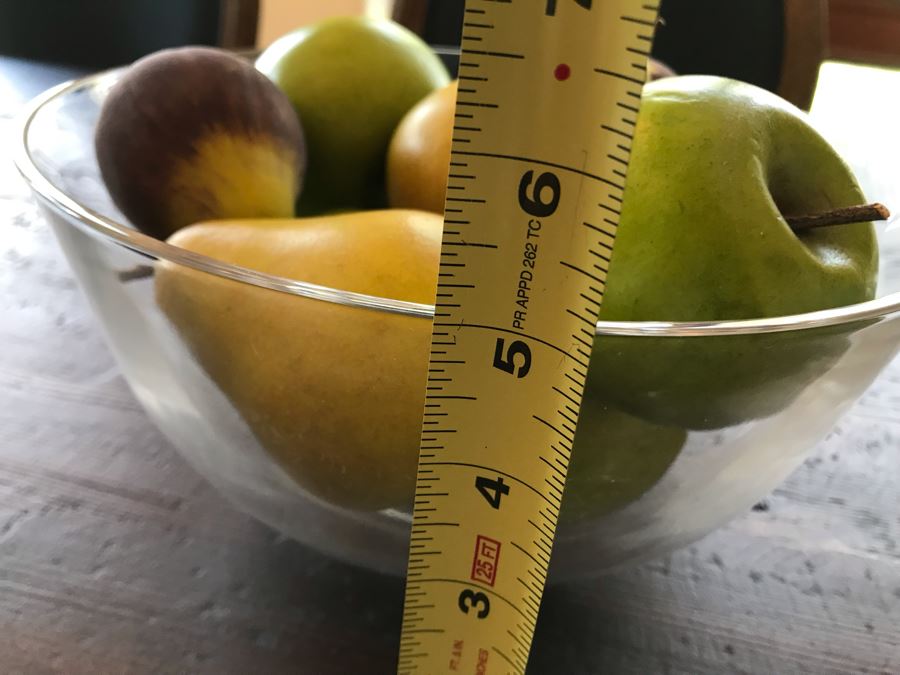 Glass Bowl With Faux Fruit 10W X 5H [Photo 6]
