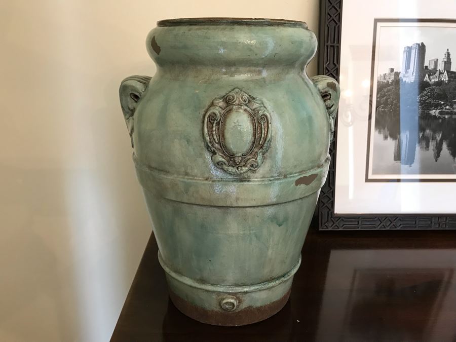 Decorative Pottery Vase 13H