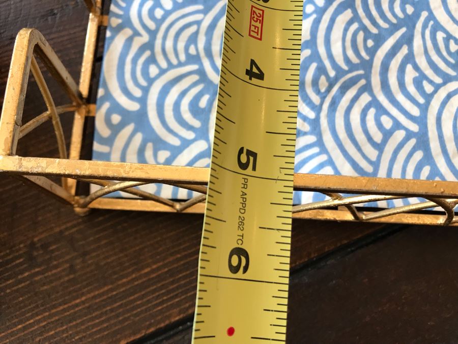 Metal Basket 11W With New Napkins And Gold Tone Tissue Box Holder 9 X 5 [Photo 7]