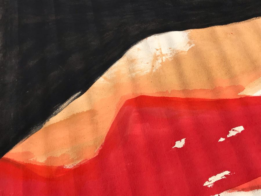 Large Abstract Canvas Painting Unsigned By Jean Klafs 6' X 54' [Photo 9]