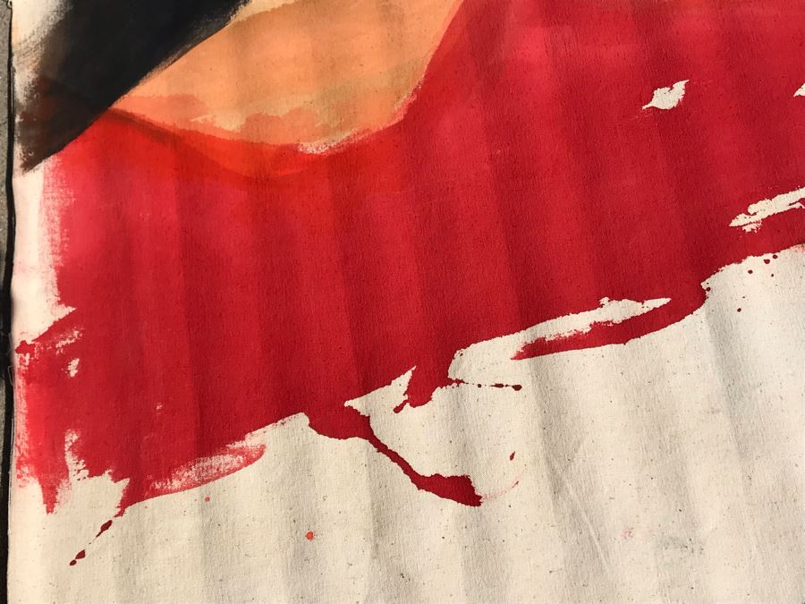 Large Abstract Canvas Painting Unsigned By Jean Klafs 6' X 54' [Photo 8]