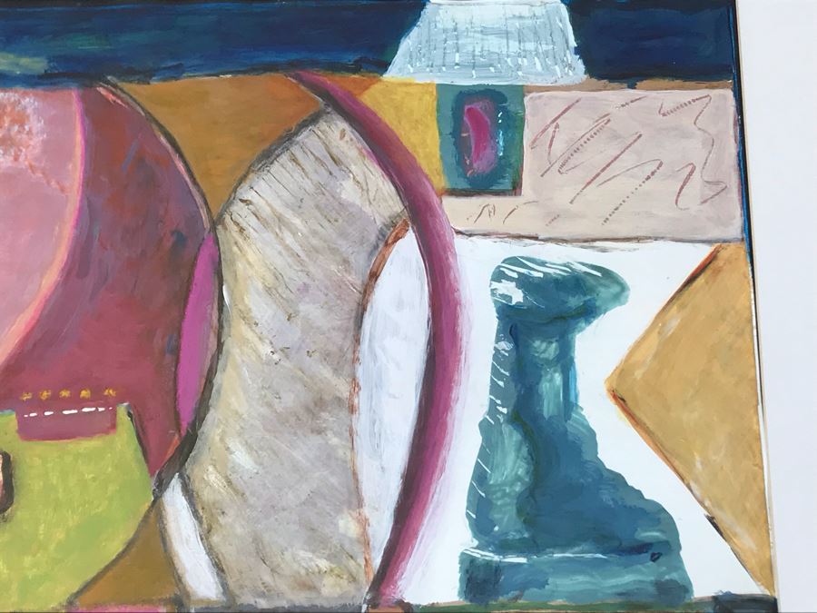 Original Jean Klafs Abstract Expressionist Framed Painting On Paper Titled 'All About Color' 30 X 24 [Photo 11]