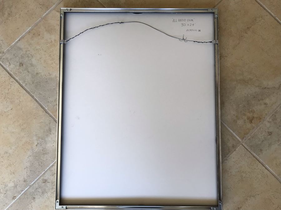 Original Jean Klafs Abstract Expressionist Framed Painting On Paper Titled 'All About Color' 30 X 24 [Photo 12]