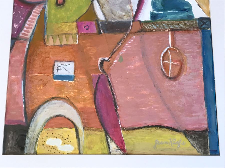 Original Jean Klafs Abstract Expressionist Framed Painting On Paper Titled 'All About Color' 30 X 24 [Photo 6]