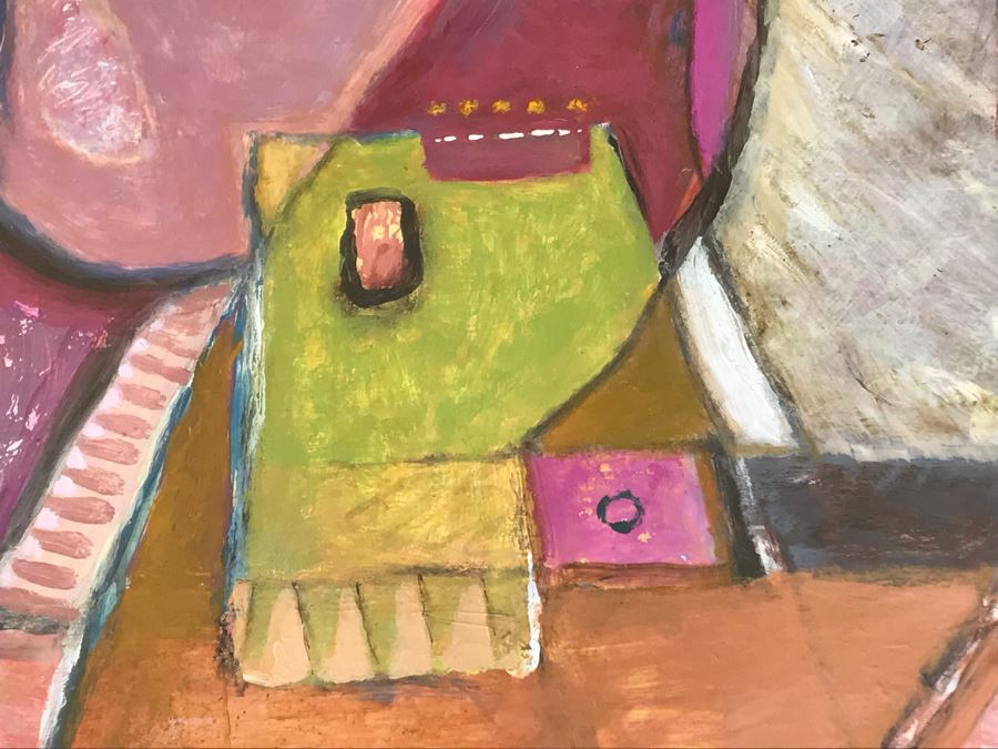 Original Jean Klafs Abstract Expressionist Framed Painting On Paper Titled 'All About Color' 30 X 24 [Photo 10]