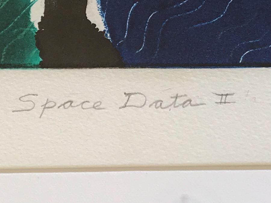 Jean Klafs Monotype Framed Print Titled 'Space Data II' 1 Of 1 - 21 X 18 [Photo 7]