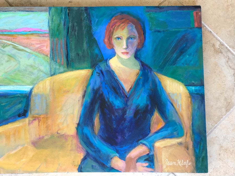 Original Jean Klafs Abstract Expressionist Painting Titled 'Cindy' 22.5 X 32 [Photo 3]