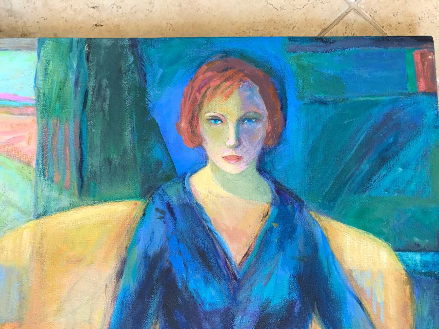 Original Jean Klafs Abstract Expressionist Painting Titled 'Cindy' 22.5 X 32 [Photo 4]