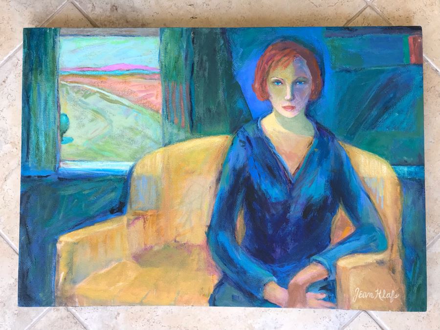 Original Jean Klafs Abstract Expressionist Painting Titled 'Cindy' 22.5 X 32 [Photo 2]