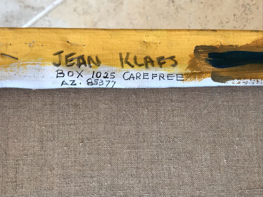 Original Jean Klafs Abstract Expressionist Painting On Canvas Titled 'Benezet Bridge Avignon' In France 30 X 24 [Photo 12]