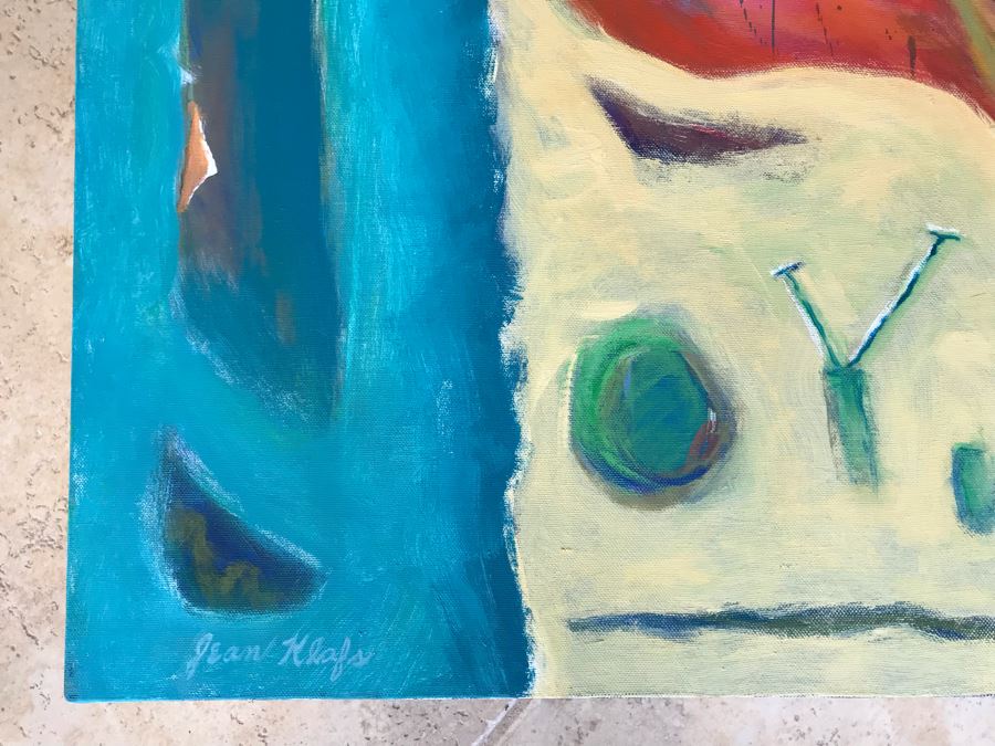 Original Jean Klafs Abstract Expressionist Painting On Canvas 24 X 30 [Photo 7]
