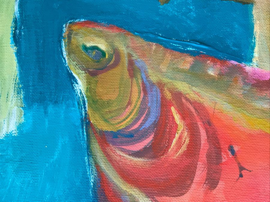 Original Jean Klafs Abstract Expressionist Painting On Canvas 24 X 30 [Photo 9]