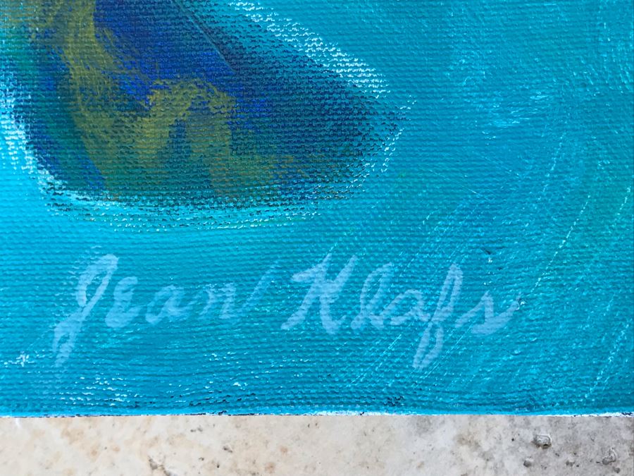 Original Jean Klafs Abstract Expressionist Painting On Canvas 24 X 30 [Photo 8]