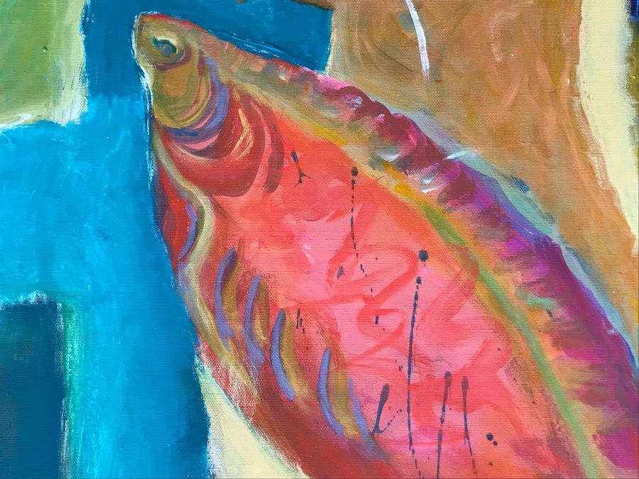 Original Jean Klafs Abstract Expressionist Painting On Canvas 24 X 30 [Photo 4]