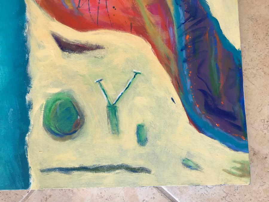 Original Jean Klafs Abstract Expressionist Painting On Canvas 24 X 30 [Photo 6]