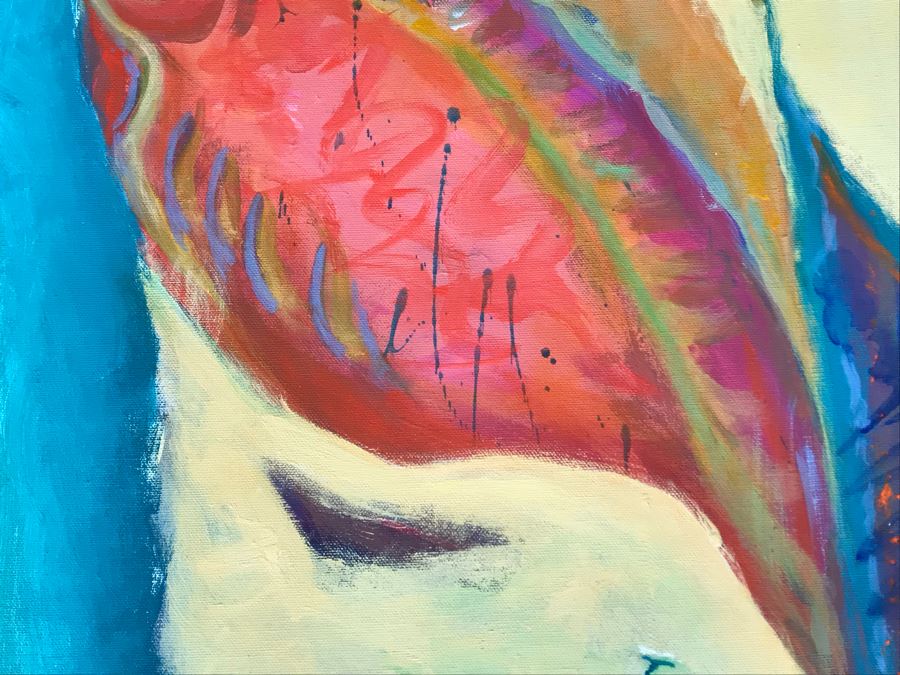 Original Jean Klafs Abstract Expressionist Painting On Canvas 24 X 30 [Photo 5]