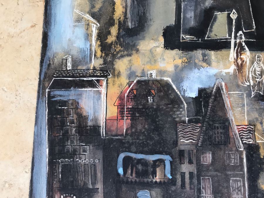 Original Jean Klafs Painting On Paper Titled 'Trees Shoud Grow From Trunk' Moore's Design 1954 20 X 20 [Photo 9]