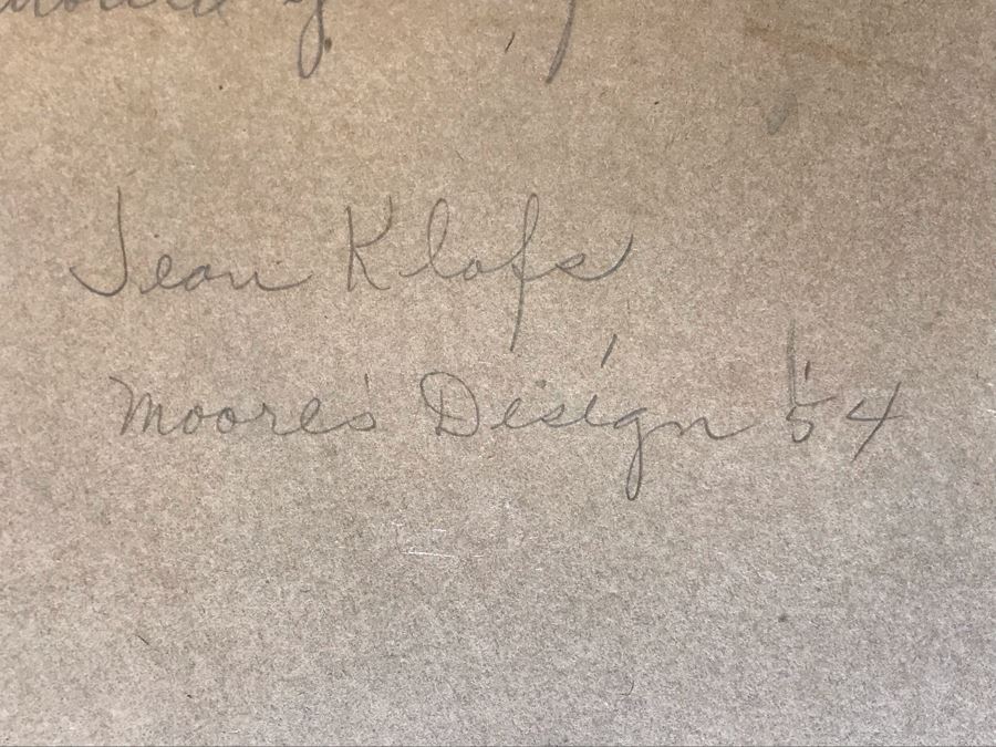 Original Jean Klafs Painting On Paper Titled 'Trees Shoud Grow From Trunk' Moore's Design 1954 20 X 20 [Photo 18]