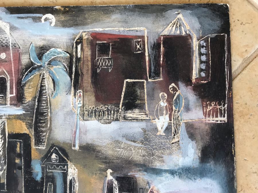 Original Jean Klafs Painting On Paper Titled 'Trees Shoud Grow From Trunk' Moore's Design 1954 20 X 20 [Photo 6]