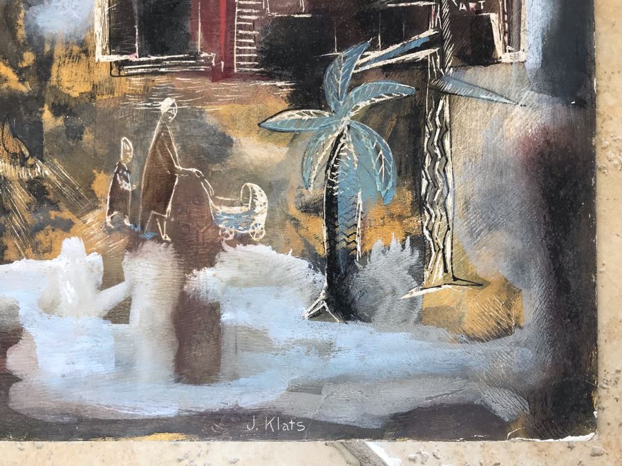 Original Jean Klafs Painting On Paper Titled 'Trees Shoud Grow From Trunk' Moore's Design 1954 20 X 20 [Photo 12]