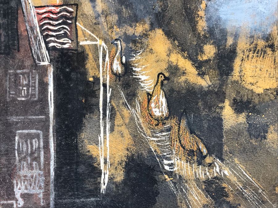 Original Jean Klafs Painting On Paper Titled 'Trees Shoud Grow From Trunk' Moore's Design 1954 20 X 20 [Photo 14]