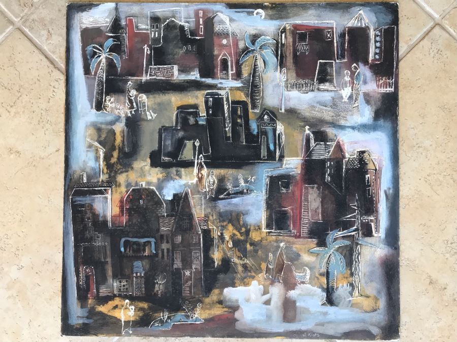 Original Jean Klafs Painting On Paper Titled 'Trees Shoud Grow From Trunk' Moore's Design 1954 20 X 20 [Photo 3]