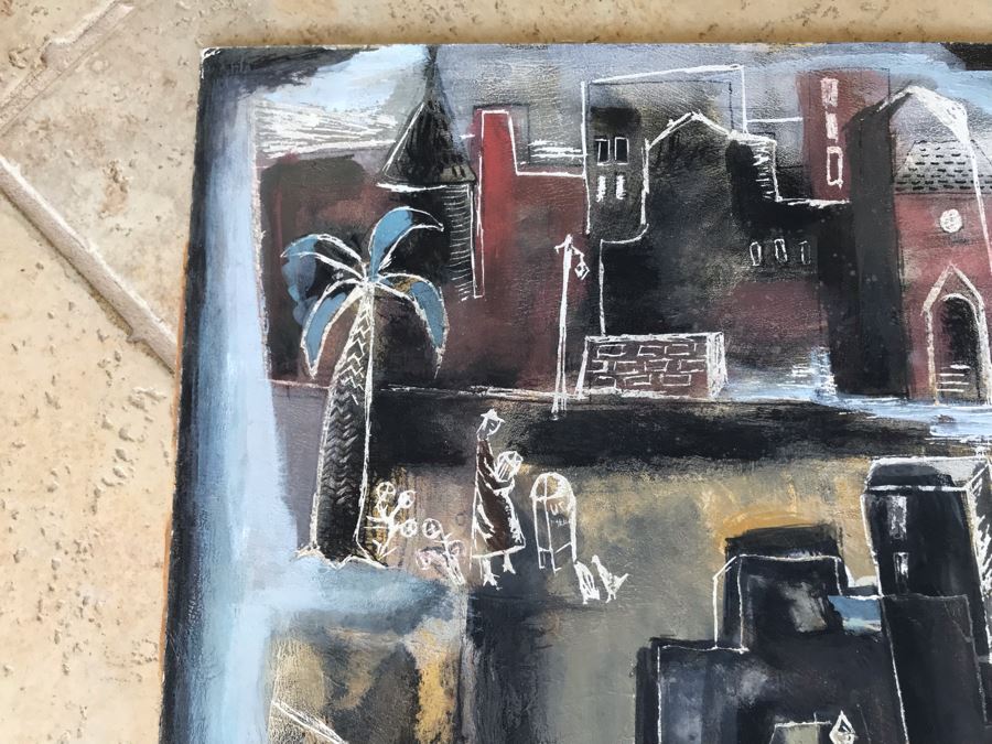 Original Jean Klafs Painting On Paper Titled 'Trees Shoud Grow From Trunk' Moore's Design 1954 20 X 20 [Photo 4]