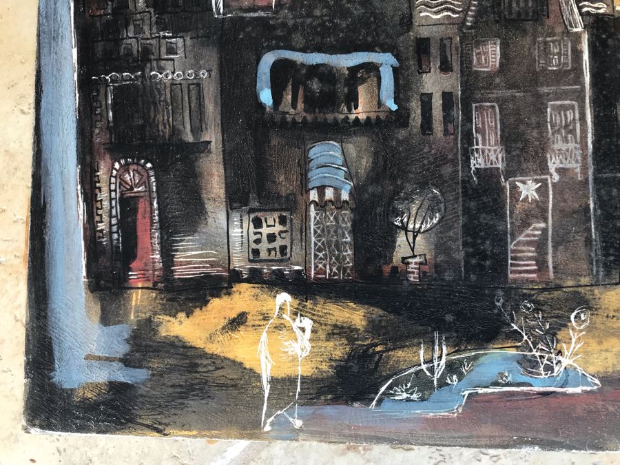 Original Jean Klafs Painting On Paper Titled 'Trees Shoud Grow From Trunk' Moore's Design 1954 20 X 20 [Photo 10]