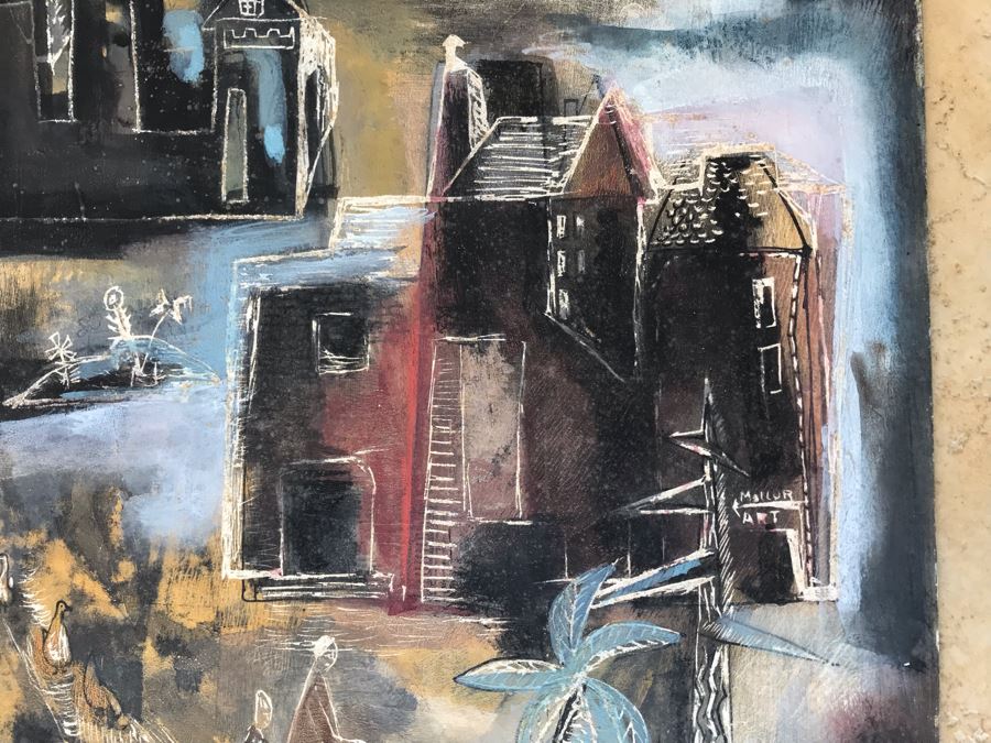 Original Jean Klafs Painting On Paper Titled 'Trees Shoud Grow From Trunk' Moore's Design 1954 20 X 20 [Photo 7]