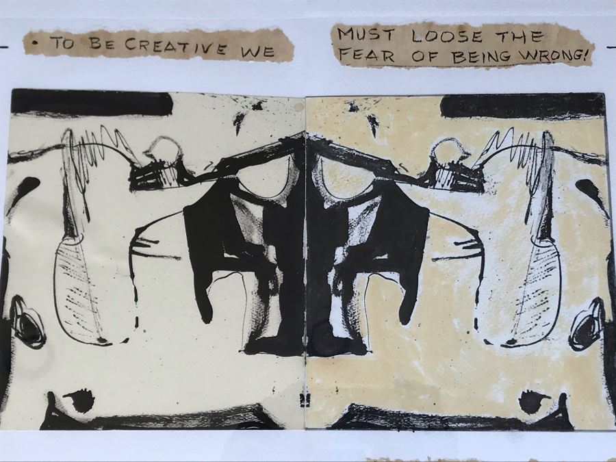 Jean Klafs Monotype Framed Print Titled 'I Am An Artist Child' 1 Of 1 - 18 X 24 [Photo 3]