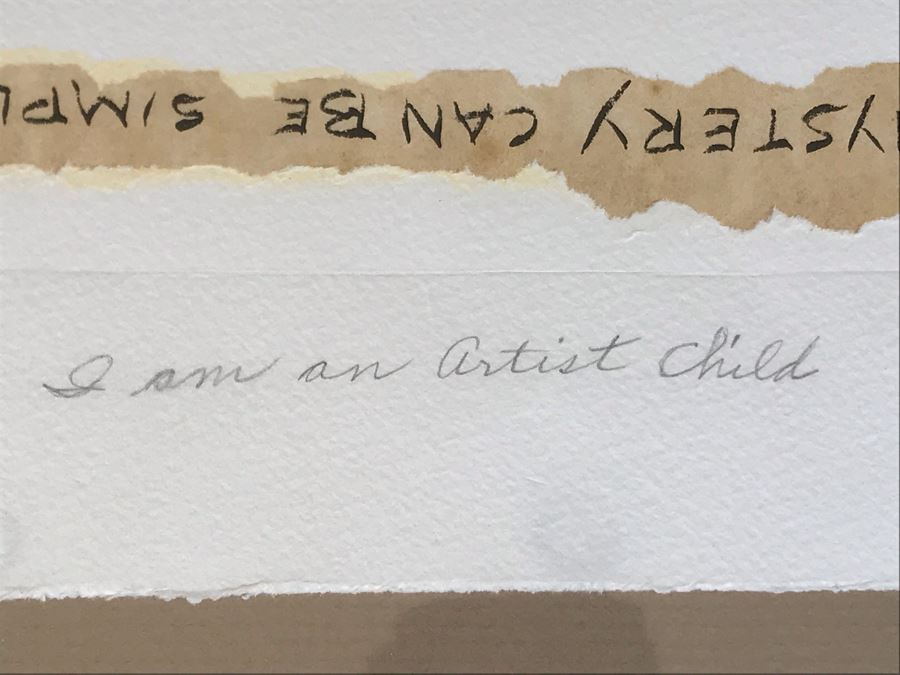 Jean Klafs Monotype Framed Print Titled 'I Am An Artist Child' 1 Of 1 - 18 X 24 [Photo 9]