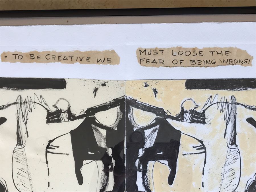 Jean Klafs Monotype Framed Print Titled 'I Am An Artist Child' 1 Of 1 - 18 X 24 [Photo 5]