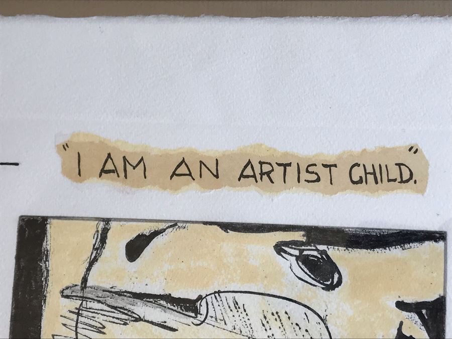 Jean Klafs Monotype Framed Print Titled 'I Am An Artist Child' 1 Of 1 - 18 X 24 [Photo 4]