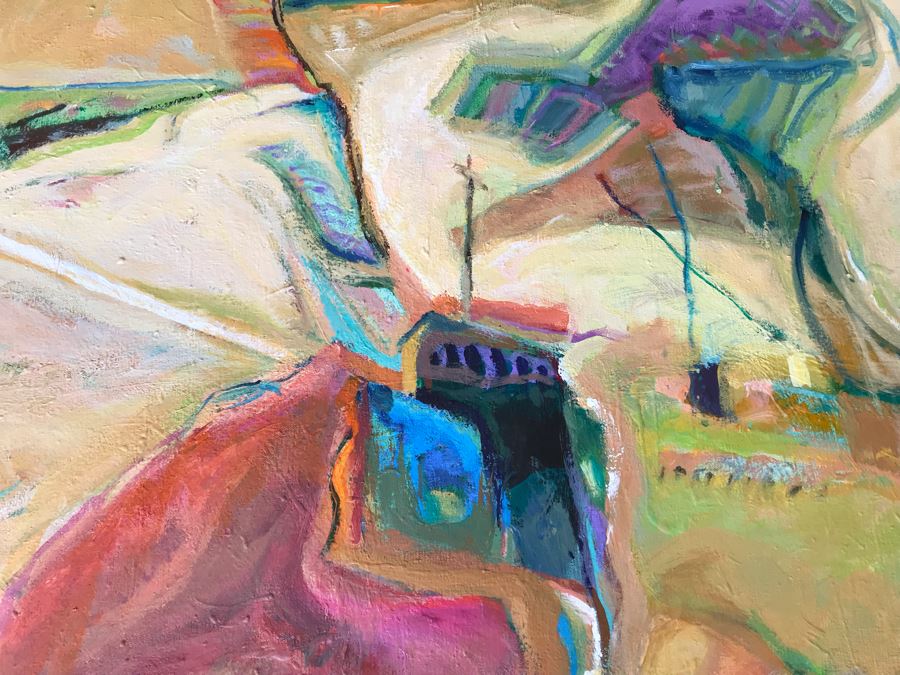 Original Jean Klafs Abstract Expressionist Painting On Canvas Titled 'Yangtze Experience IV' 42 X 36 [Photo 4]