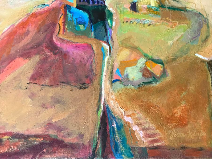 Original Jean Klafs Abstract Expressionist Painting On Canvas Titled 'Yangtze Experience IV' 42 X 36 [Photo 9]