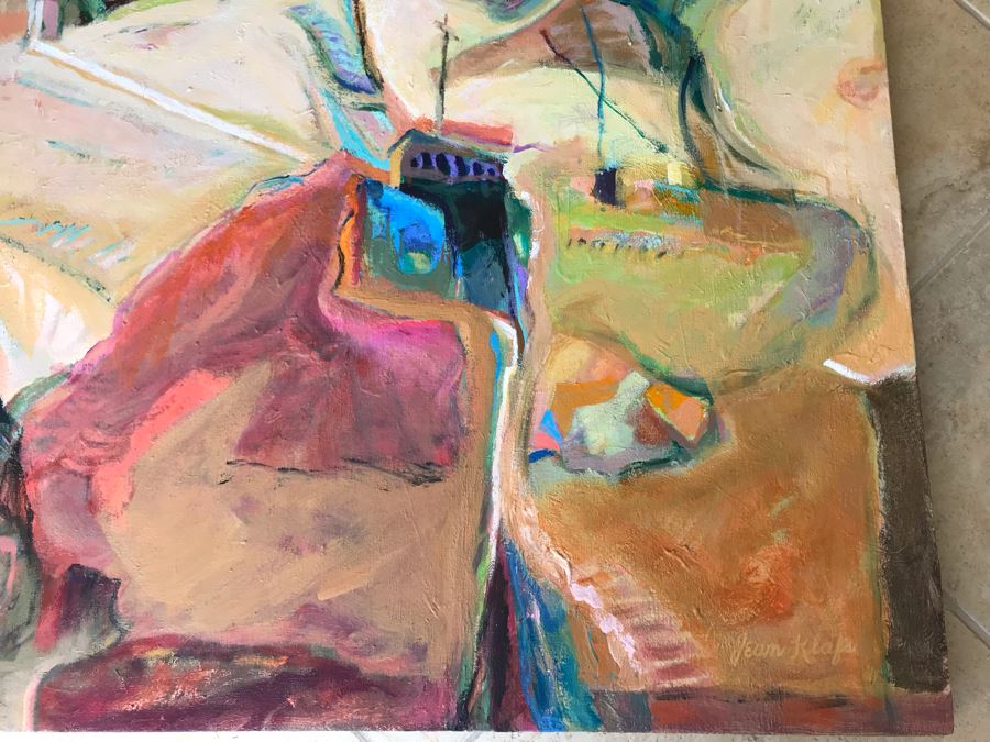 Original Jean Klafs Abstract Expressionist Painting On Canvas Titled 'Yangtze Experience IV' 42 X 36 [Photo 10]